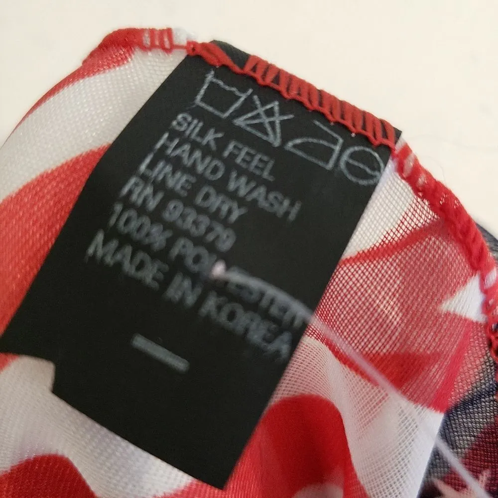 Patriotic Patterned Scarf Red - Image 2