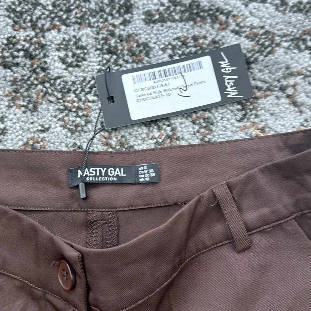 Nasty Gal Tailored High Waisted Flare Pants Chocolate 10 - Image 4