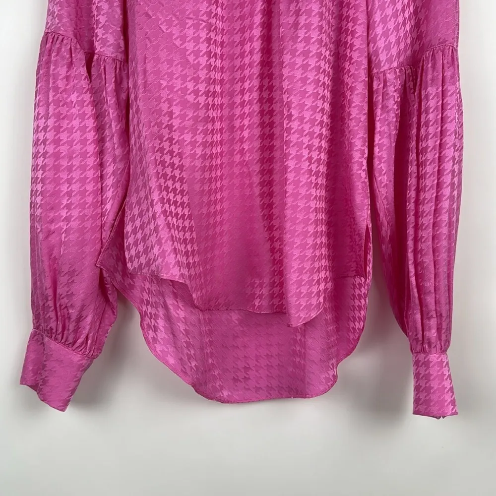 Veronica Beard Cicley Houndstooth Top in Pink Size 8 - Image 4