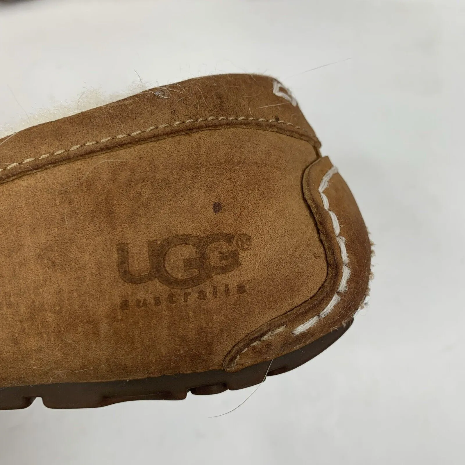 Ugg Sz 7 Ansley Slipper Leather Nubuck Brown Chestnut Slip On Shoes Women’s 3312 - Image 6