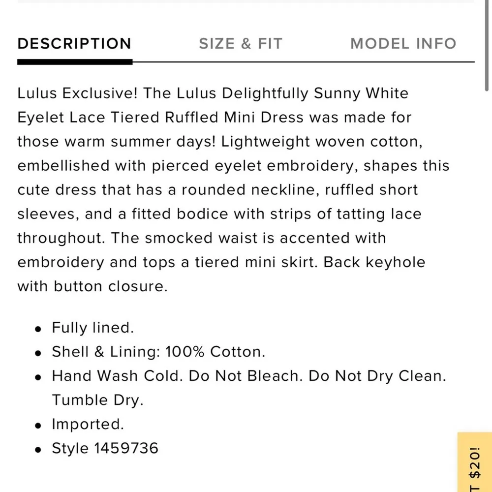 NEW Lulus Delightfully Sunny Eyelet White Mini Tiered Ruffled Dress Womens L - Image 6