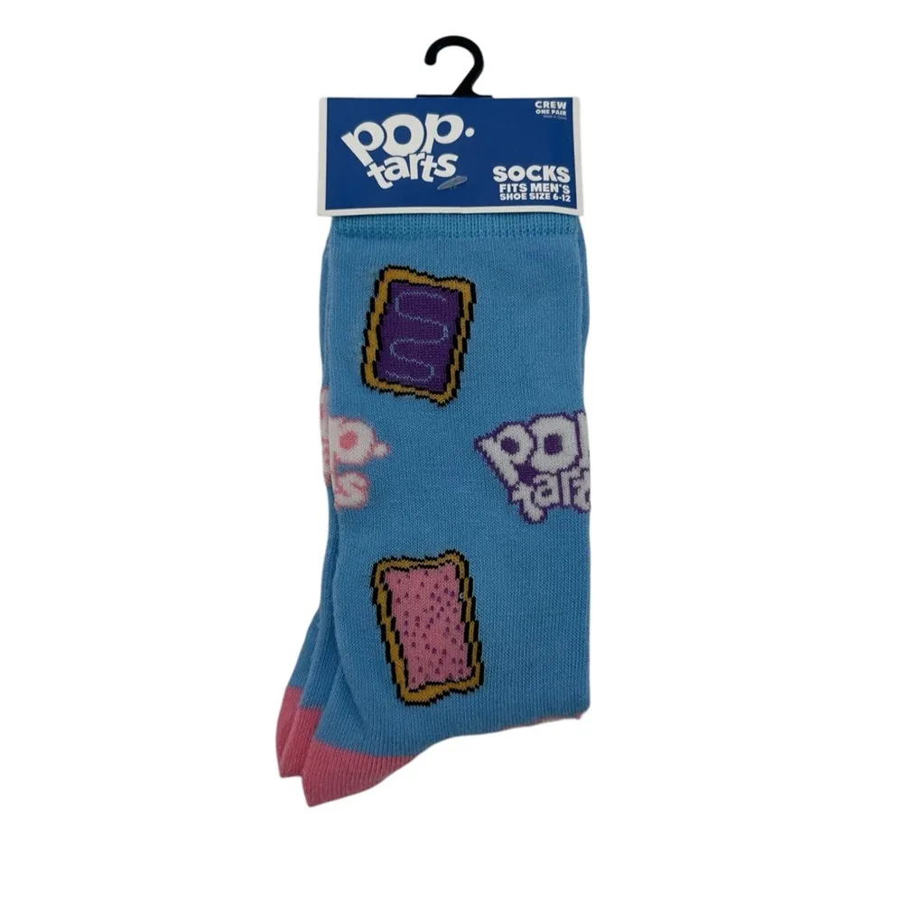 NEW Pop Tarts Wacky Crazy Fun Funky Crew Long Socks Blue Mens 6 - Image 2