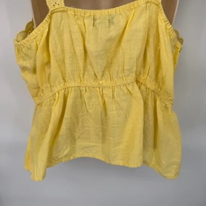 Milk & Honey Milkmaid Peasant Top Womens Plus 2X Yellow‎ Cotton Lace Crochet NEW - Image 6