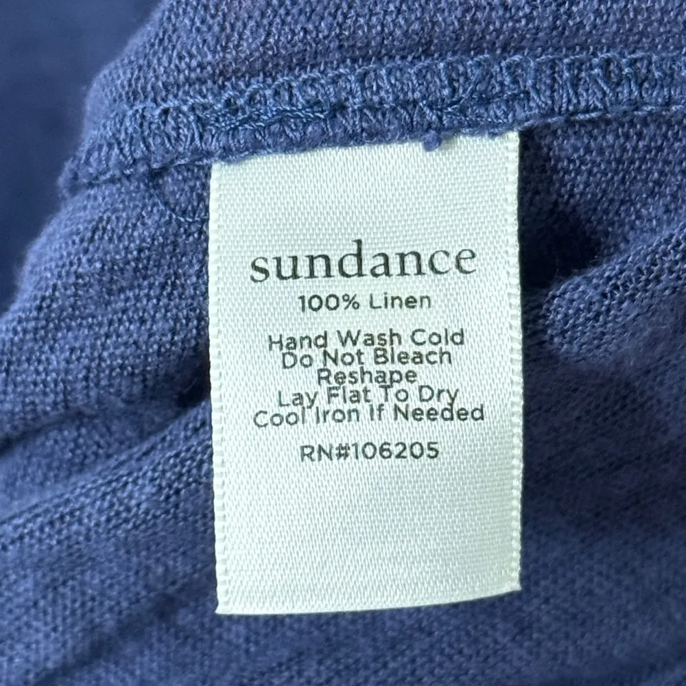 NEW Sundance Everyday Super Soft Linen Dress in Navy Blue Long Sleeve Fall Knit - Image 10