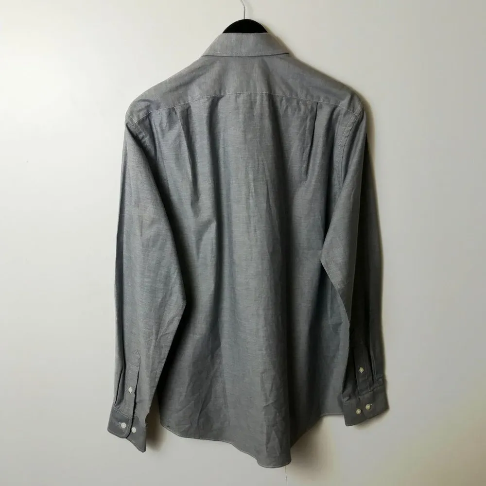 NEW Dockers Long Sleeve Button Down Fitted Dress Shirt Adult Gray Medium M - Image 11