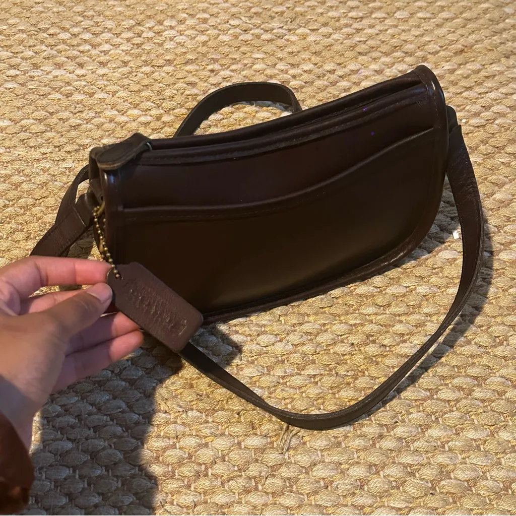 Vintage Coach Leather Brown Crossbody Bag Wendie Purse #9031 - Image 5