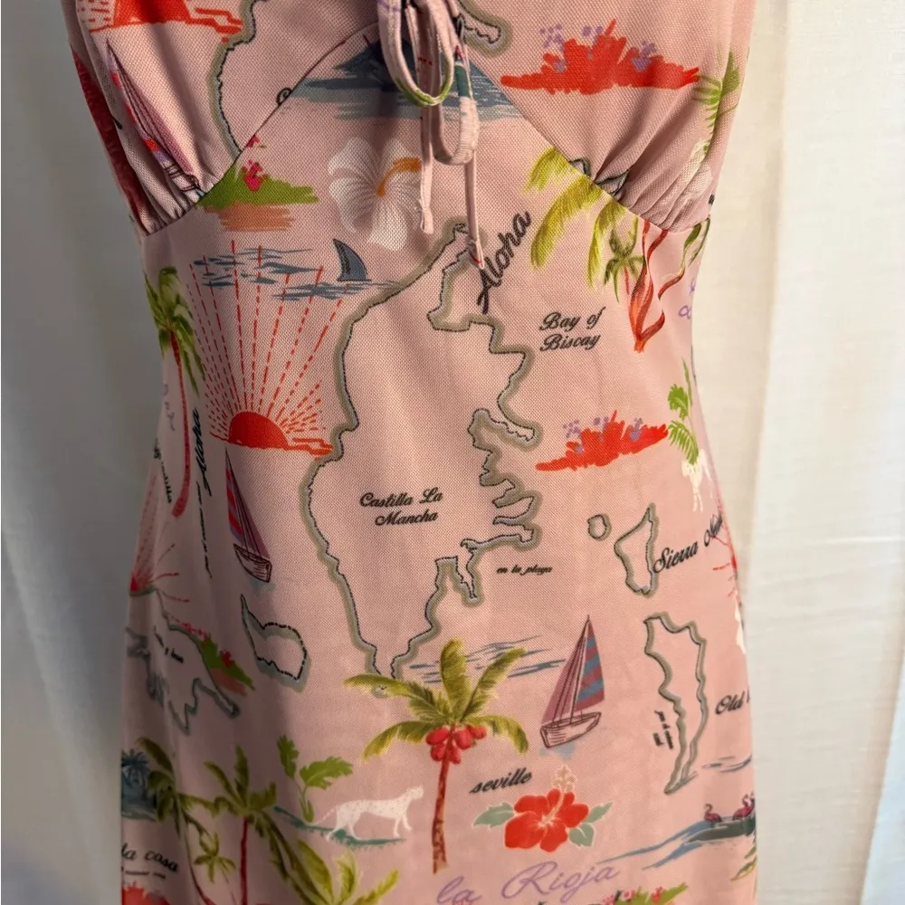 Urban Outfitters Pink Tropical Mini Dress - Image 3