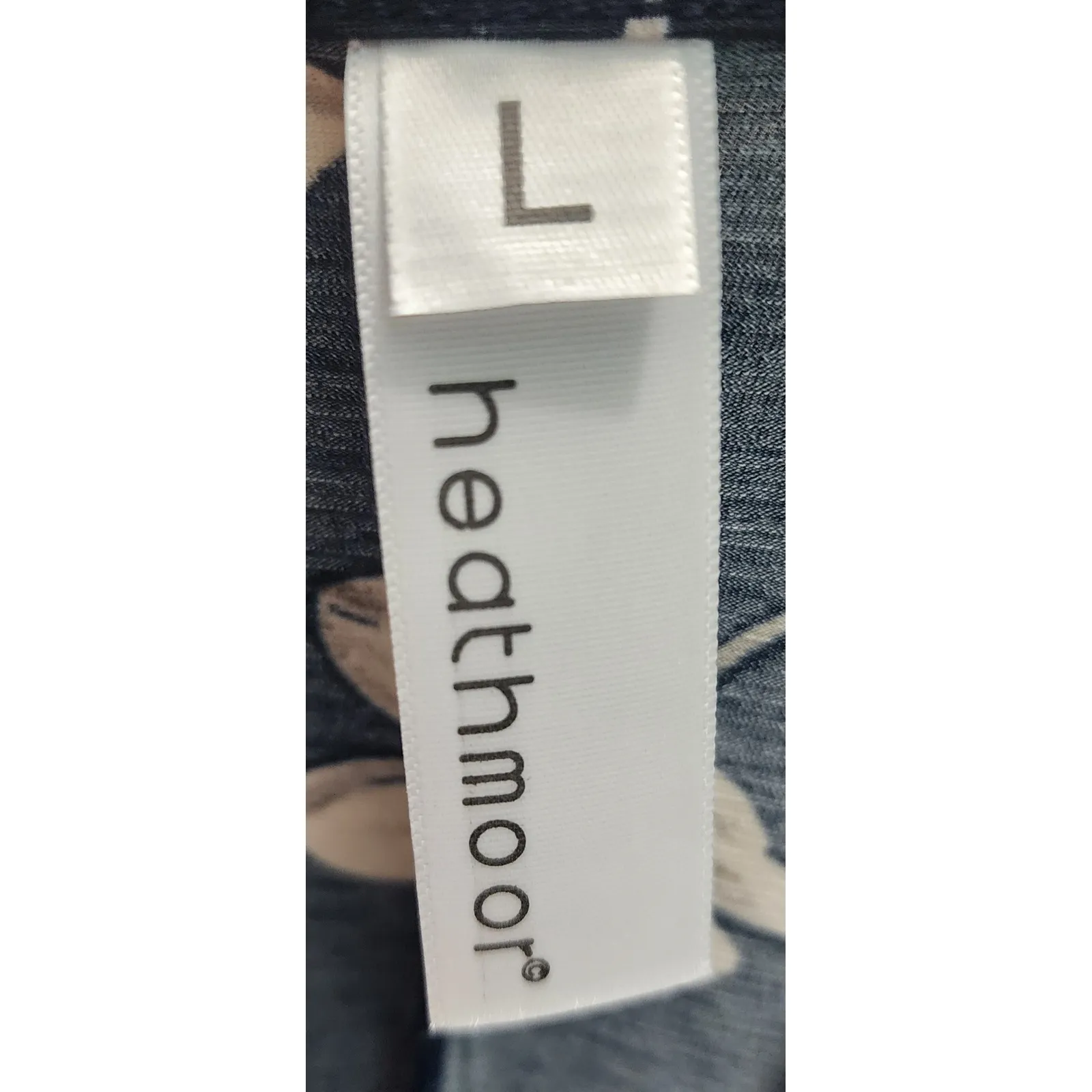 Heathmoor Floral Print Dress‎ Women's Size L Navy White Red Casual Blue Size L - Image 5