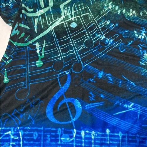 Azalea Music Note Print Tunic Top‎ / Mini Dress – Size 2X Blue - Image 8