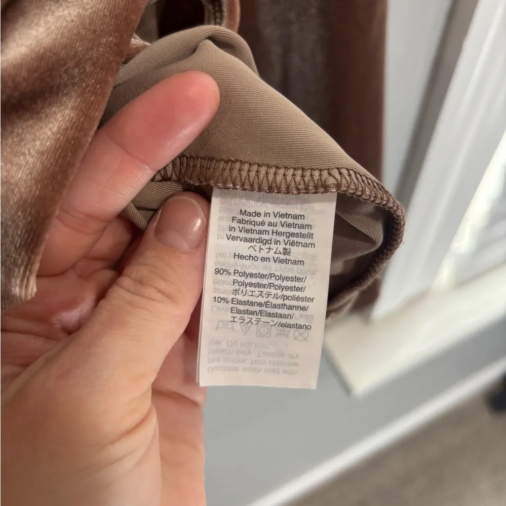 Madewell Womens Size Small Velvet Ballet Wrap Top Solid Brown Surpluses Neck - Image 7