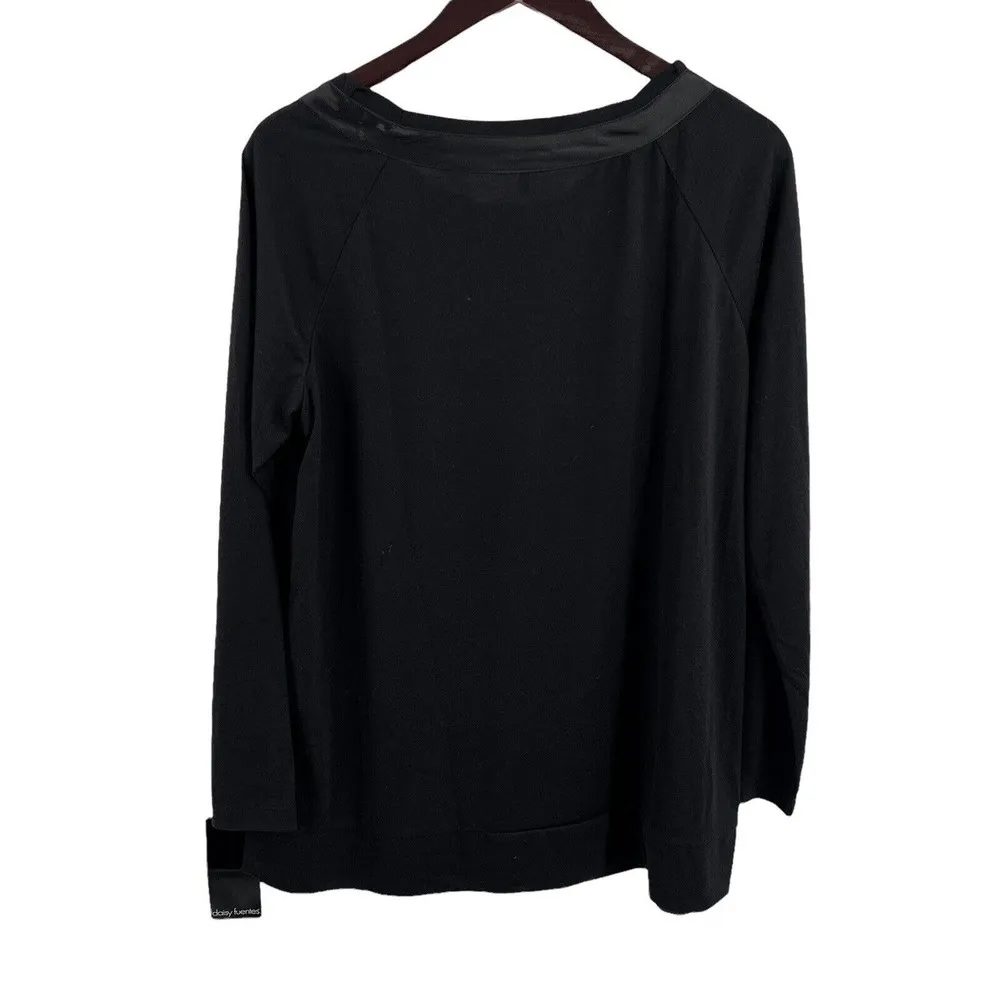 Daisy Fuentes Black Long Sleeve Top Bow Detail Size Large New - Image 42