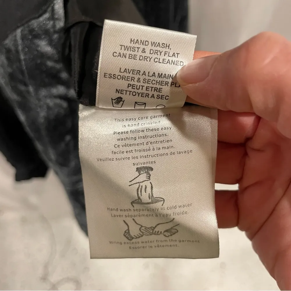 Vintage Stevie Nicks style charcoal corduroy velvet maxi boho fringe belt skirt Gray Size 6 - Image 12