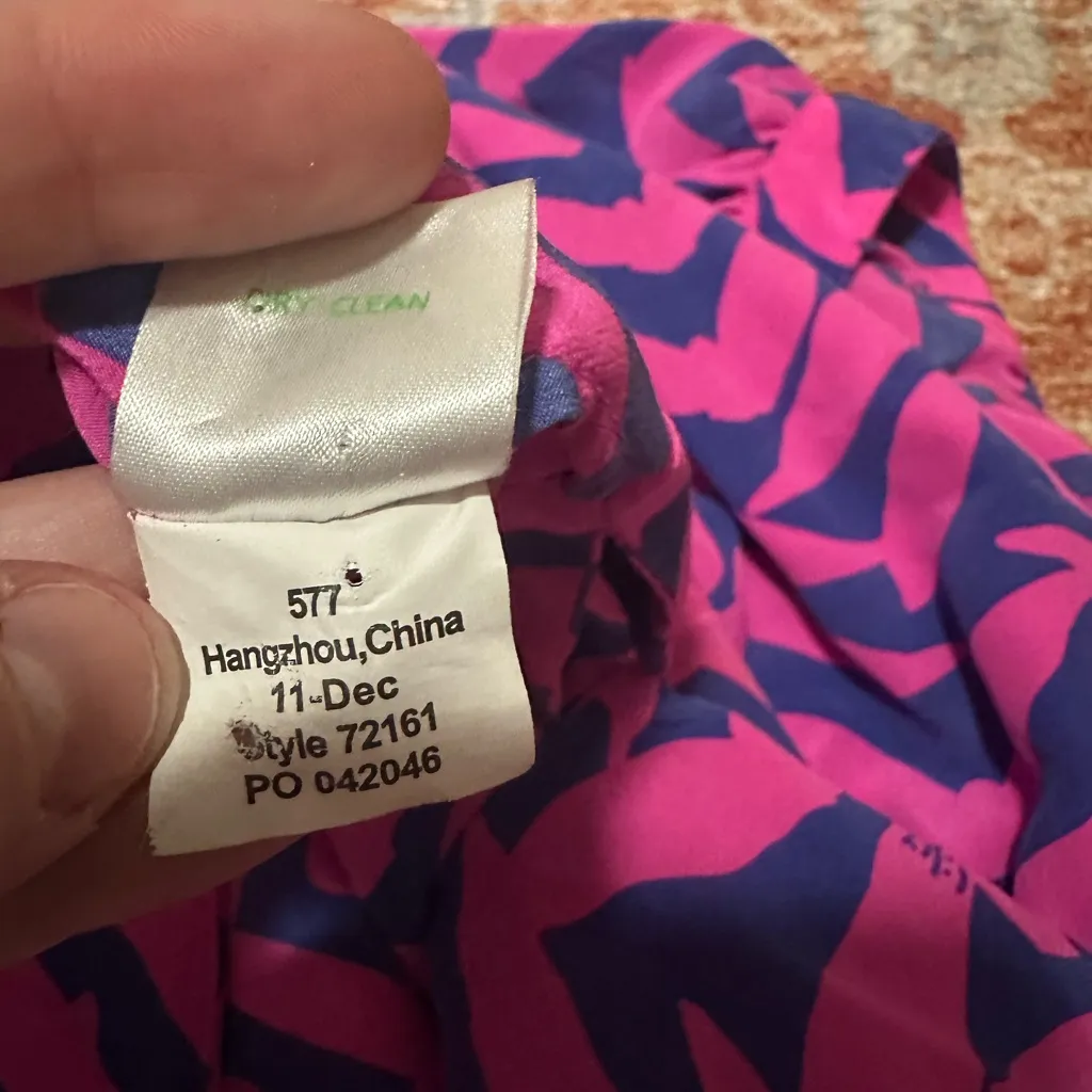 Lilly Pulitzer Silk Moxy Seagull Bird Blouse Pop Pink I Got Lucky style 72161 M - Image 4