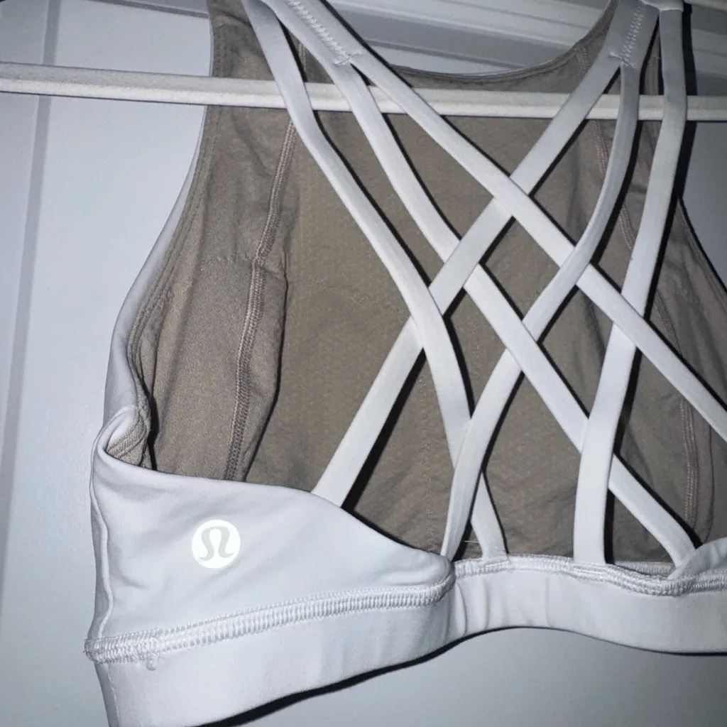 Lululemon Athletica White High Neck Sports Bra - Image 3
