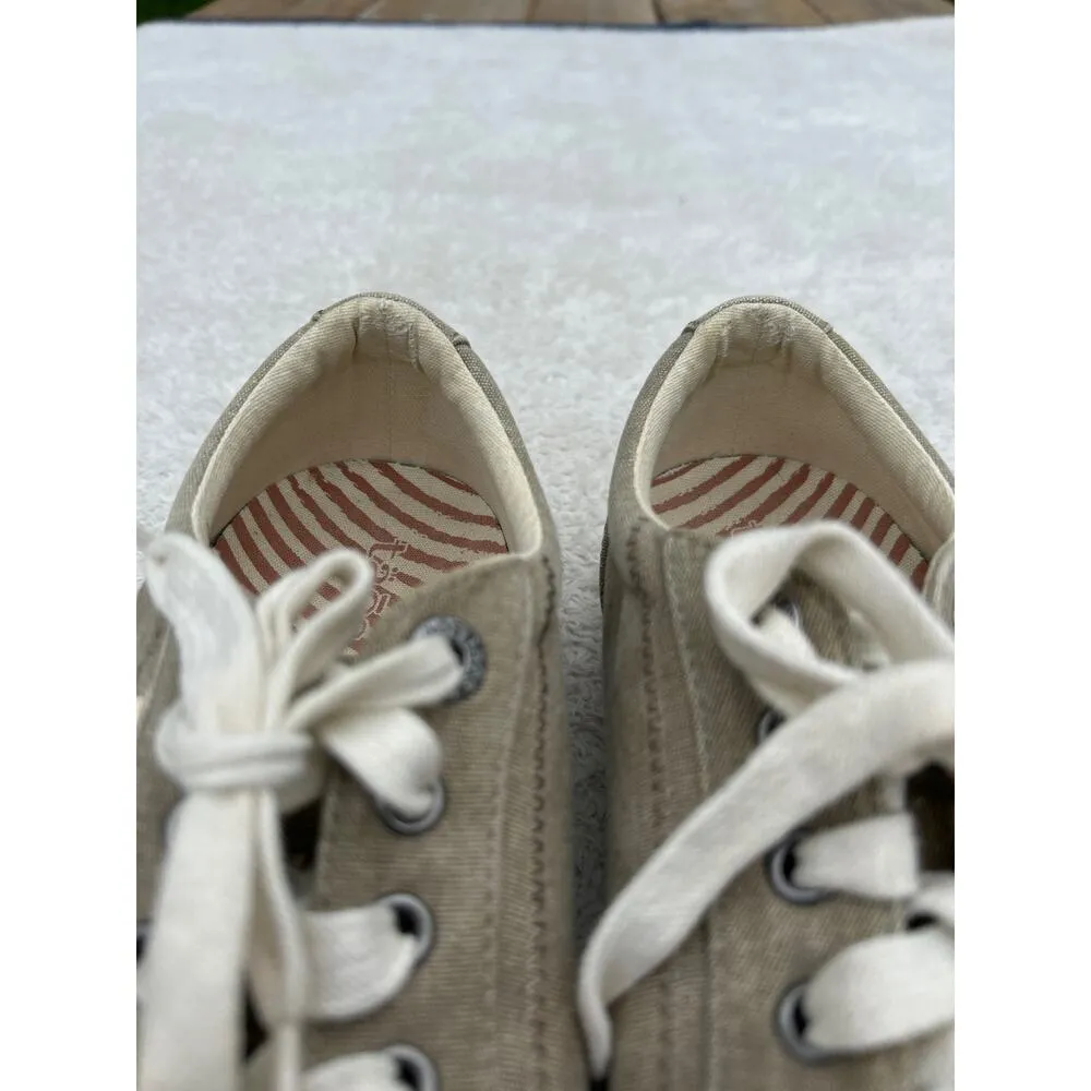 Taos Star Low Top Canvas Sneakers 9 Tan Taupe - Image 4