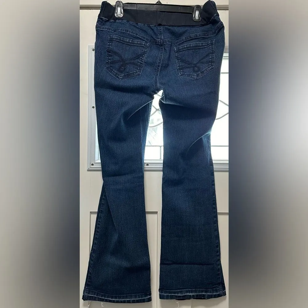 Indigo Blue Maternity Jeans Blue Elastic Top (494) - Image 5