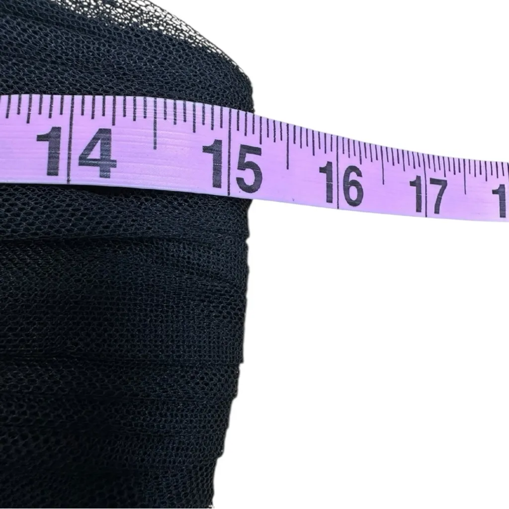 Monique Lhuillier Black Tulle Cocktail Dress Size 6 - Image 6