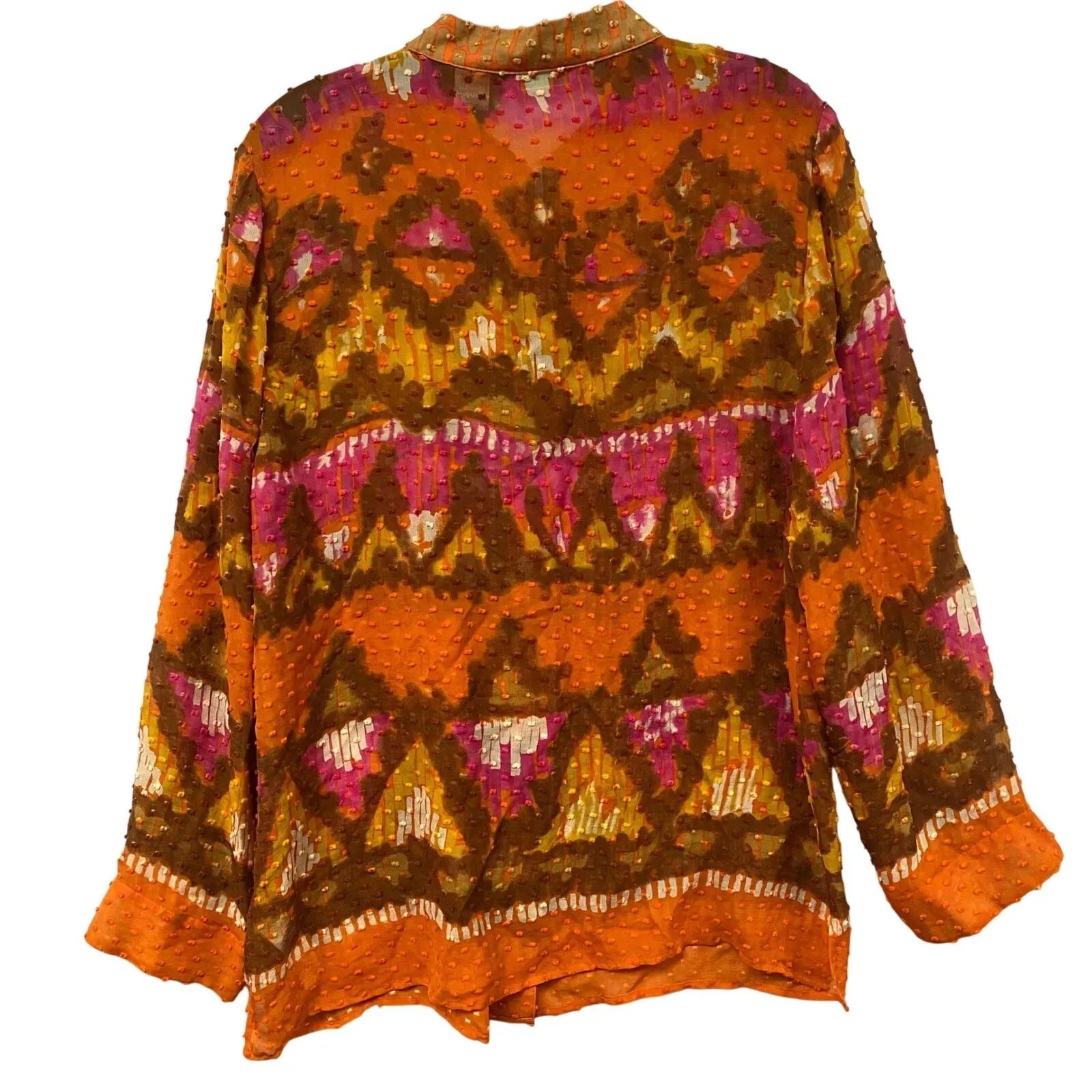 Vtg Laura Ashley Women Silk Cotton Blend Abstract Print Long Sleeve Blouse Top - Image 6