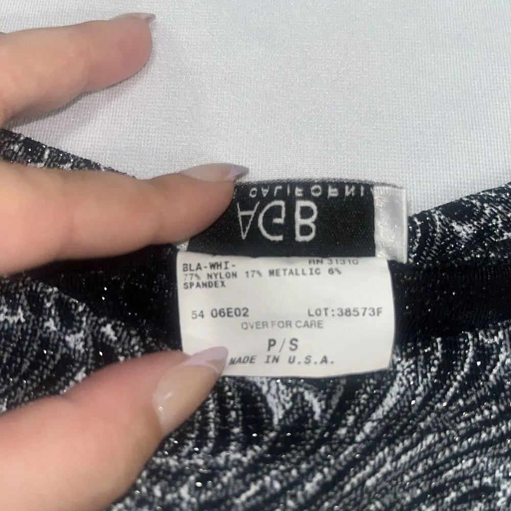 Y2K 90s Sparkle Glitter AGB Byer California Clubbing Stretchy Tank Top Small - Image 5