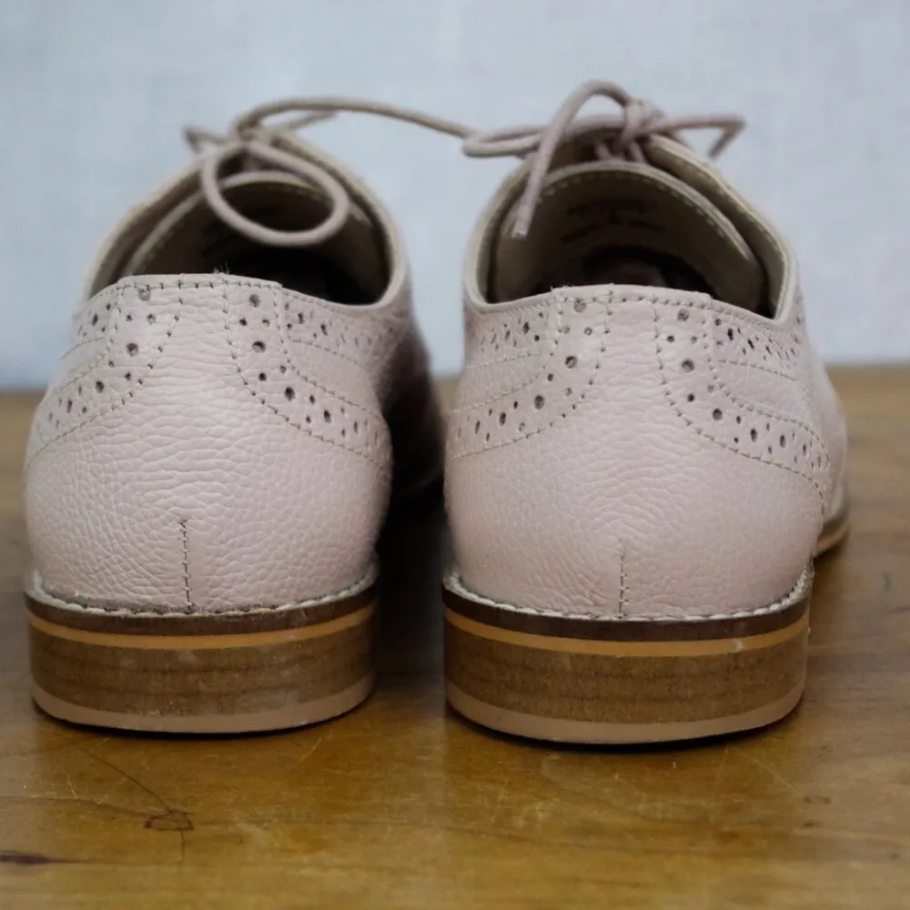 ASOS  Ladies' Pink Leather Wingtip Brogue Lace Up Shoes 4UK - Image 6