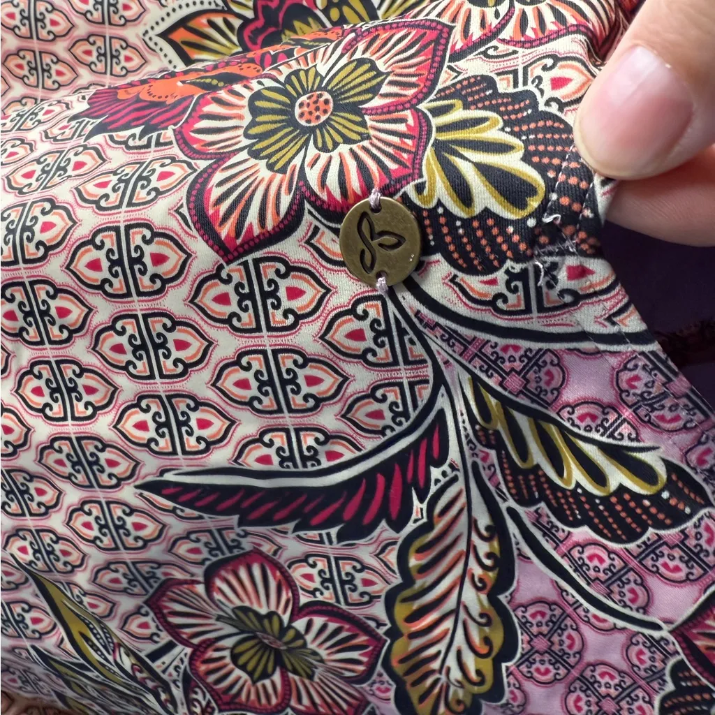 Prana Lahari Pink and Purple Halter Swimsuit Size XL - Image 7