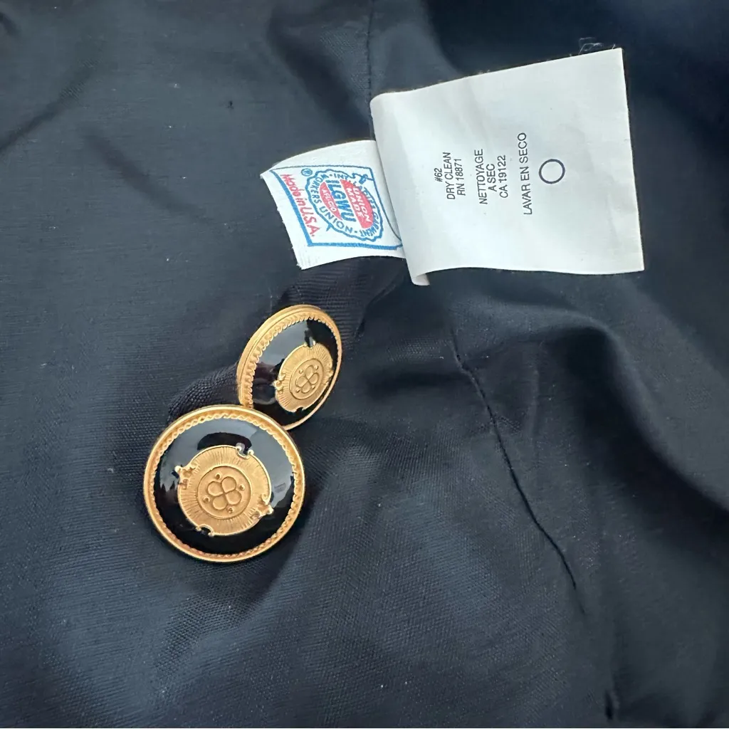 Vintage JH Collectibles 100% Wool Red and Black Plaid Double Breasted Blazer Size 16 - Image 8