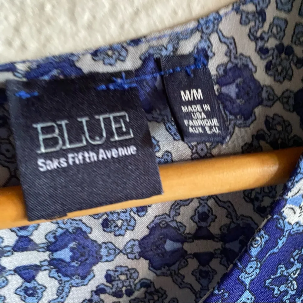 BLUE by Saks Fifth Avenue - Double Layered blue patterned tank- Tailored to Sz S - Image 7