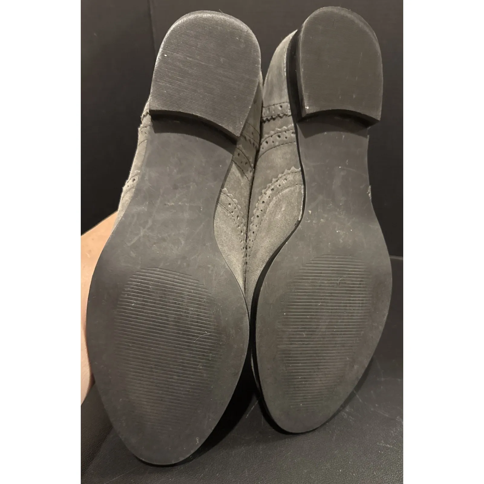 J Jill Womens 9 M Grey Oxford Wingtip Suede Lace Up Shoes Preppy Career Event Gray - Image 8