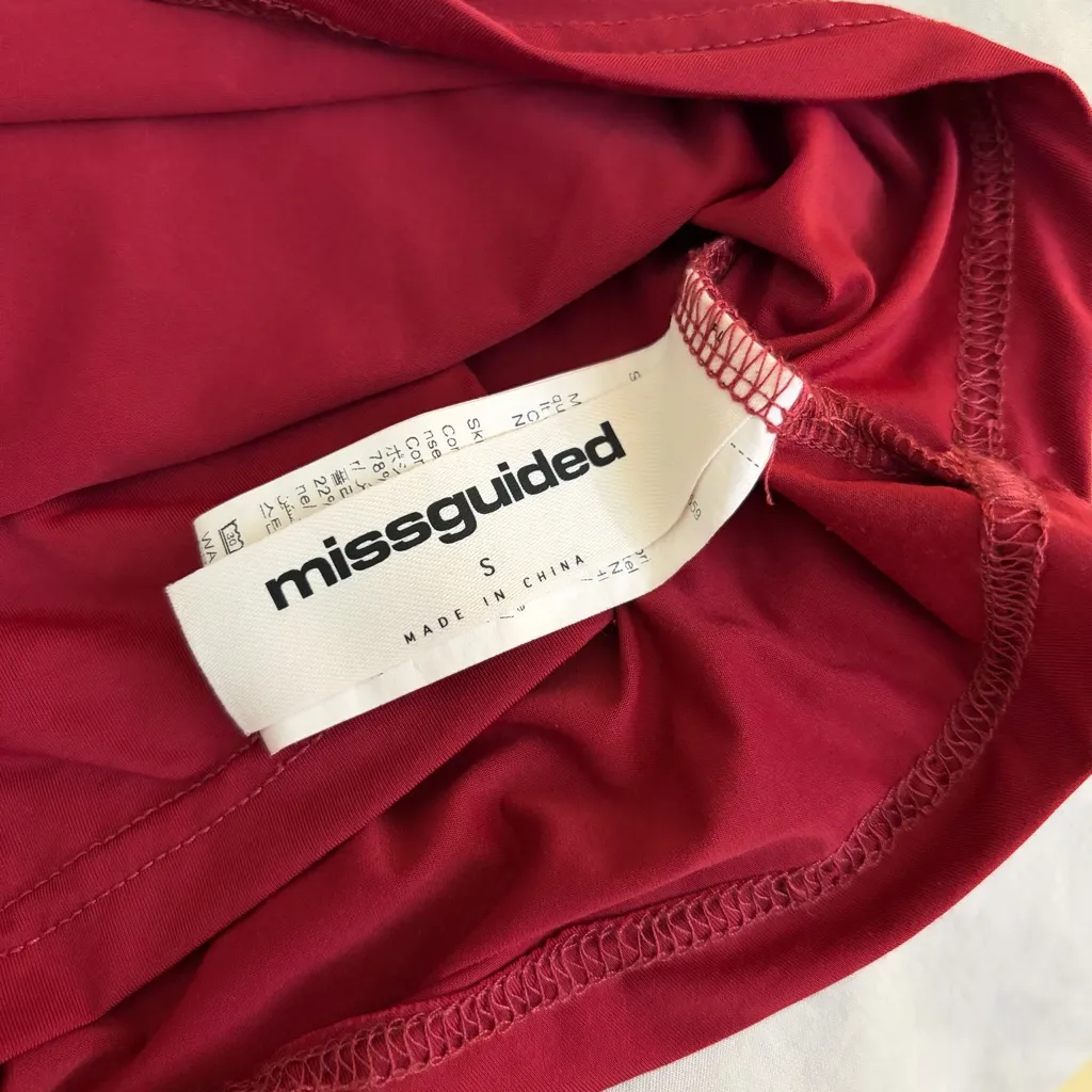 Missguided Dark Red Small Set, Halter Tank Top and Skort (Mini Skirt W/ Shorts) - Image 6