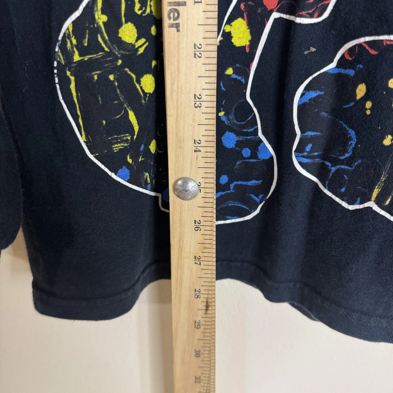 Mickey Mouse Shirt Womens Large Black Long Sleeve Disney Parks Graphic Colorful - Image 6