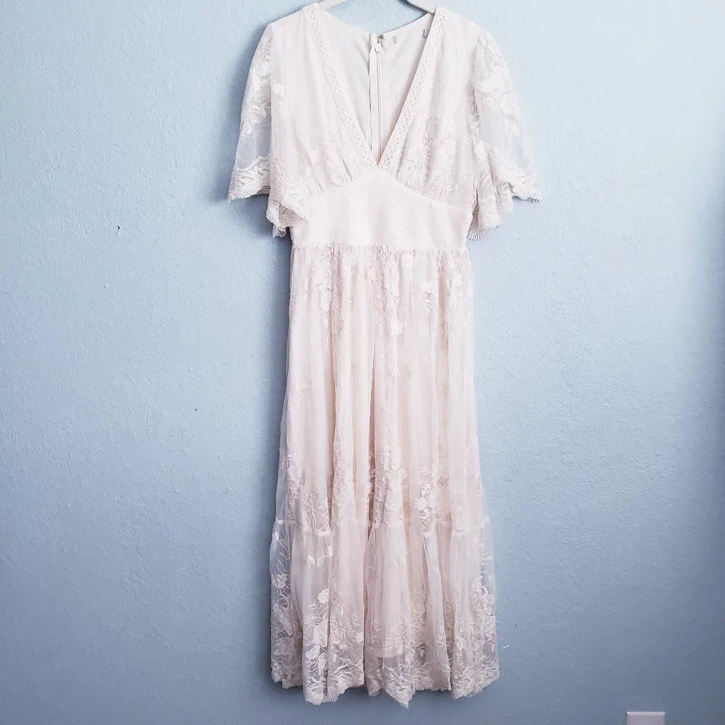 Baltic Born Clarisa Vintage Cream Lace Midi Dress - Image 3