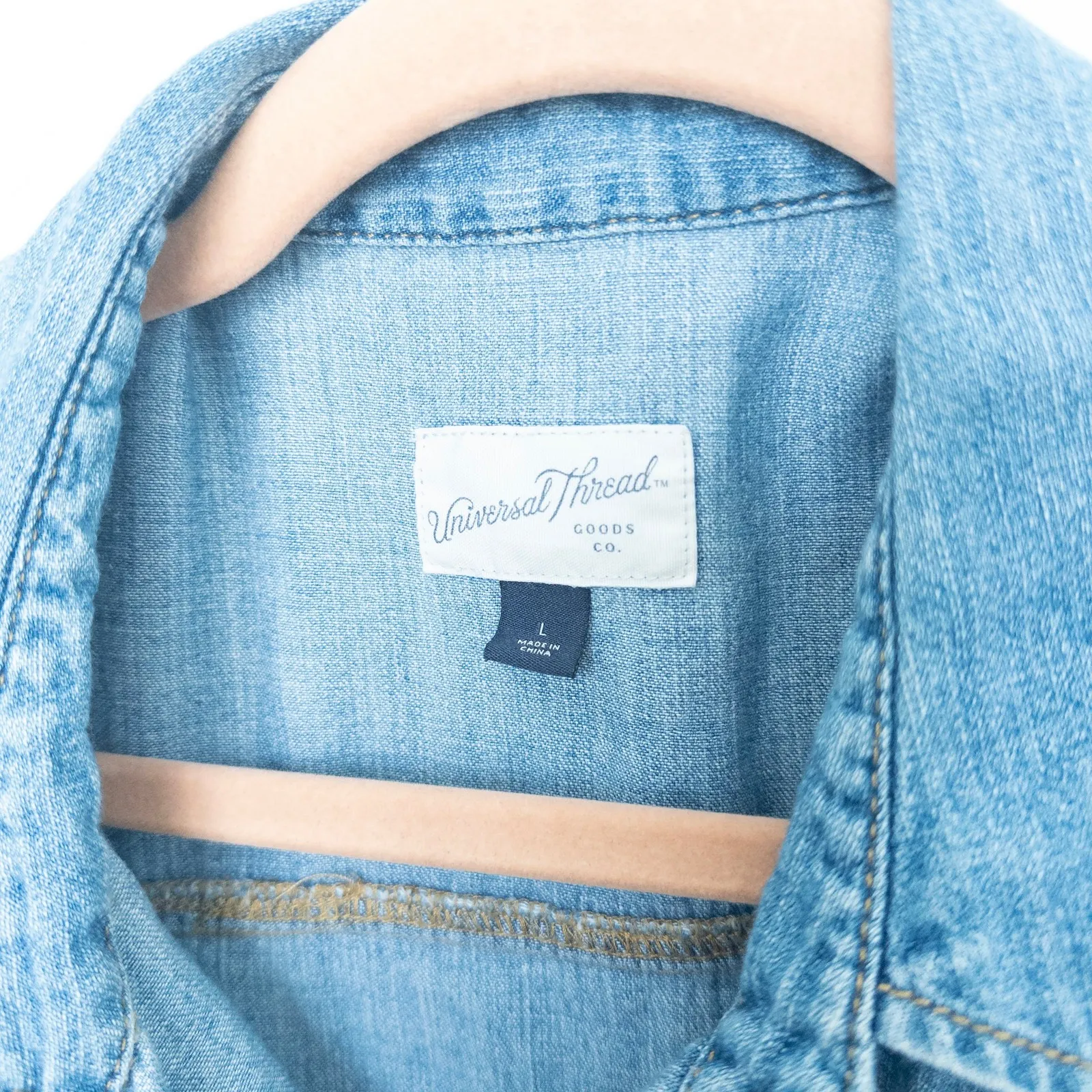 Universal Thread Womens Denim Romper Size L Blue‎ Casual Western Utility Minimal - Image 5