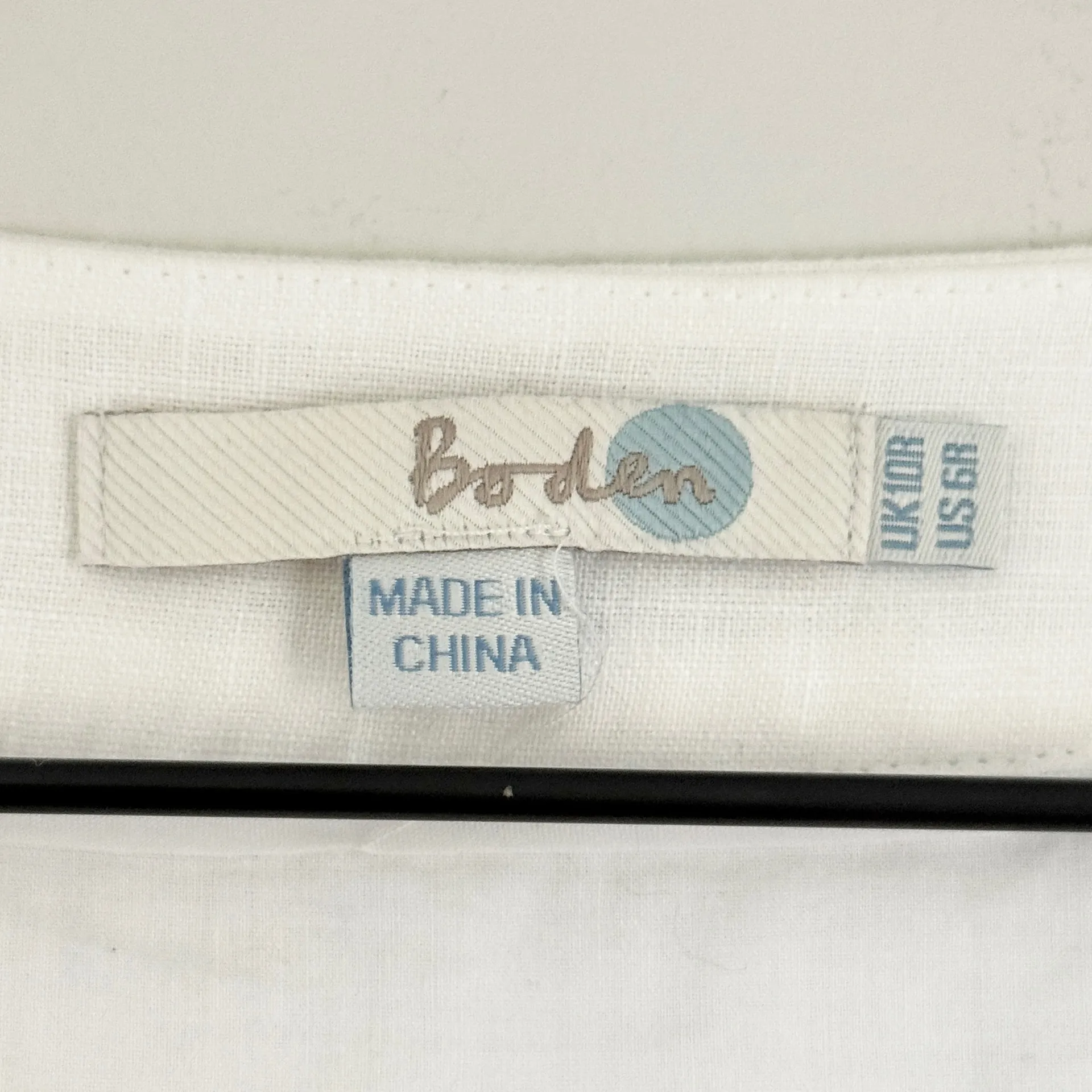 Boden 100% Linen Sequin Cap Sleeve Sorrento Dress White Pink Green Red Size 6 - Image 7