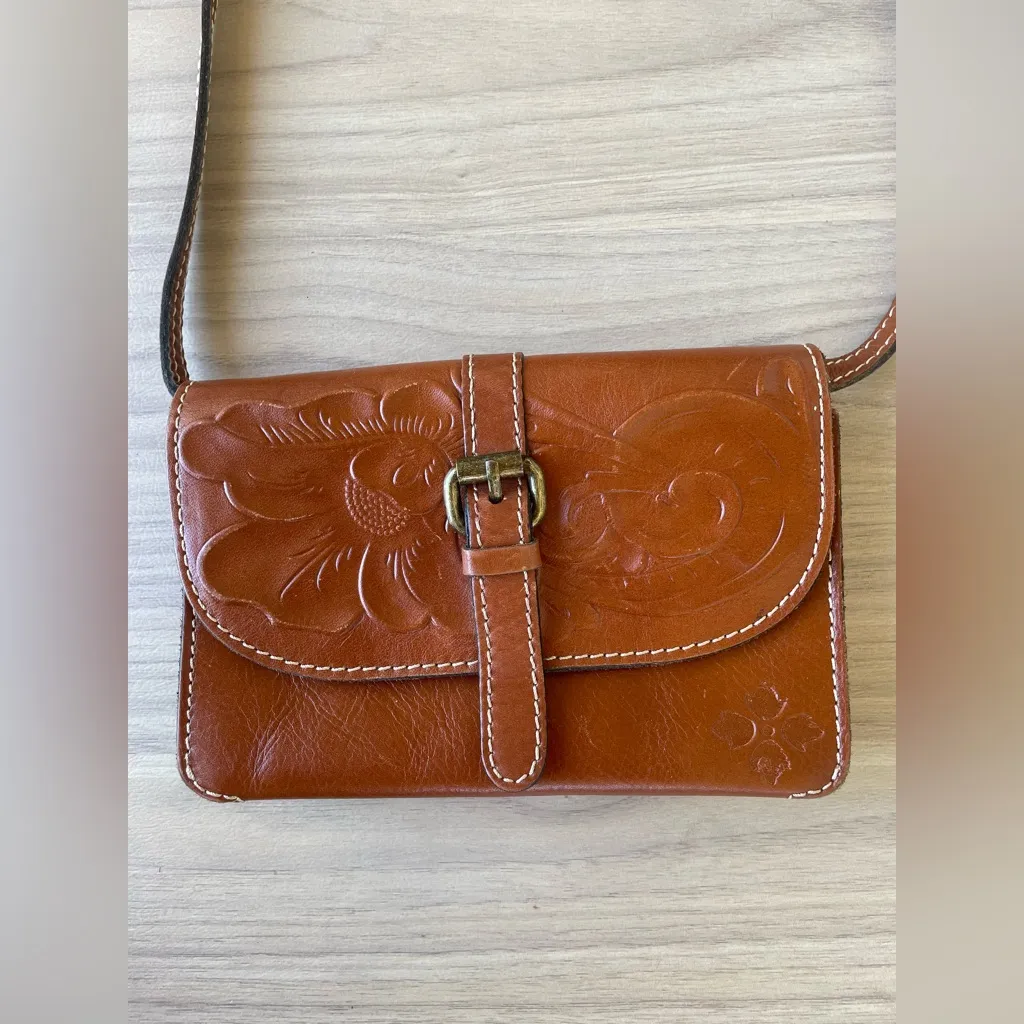 Patricia Nash Tan Leather Crossbody Bag - Image 3