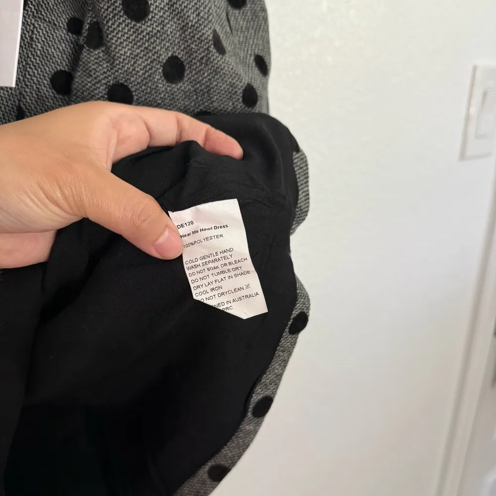 NWT Delphine The Label Hear Me Howl Polka Dot Dress in Gray 4 - Image 7