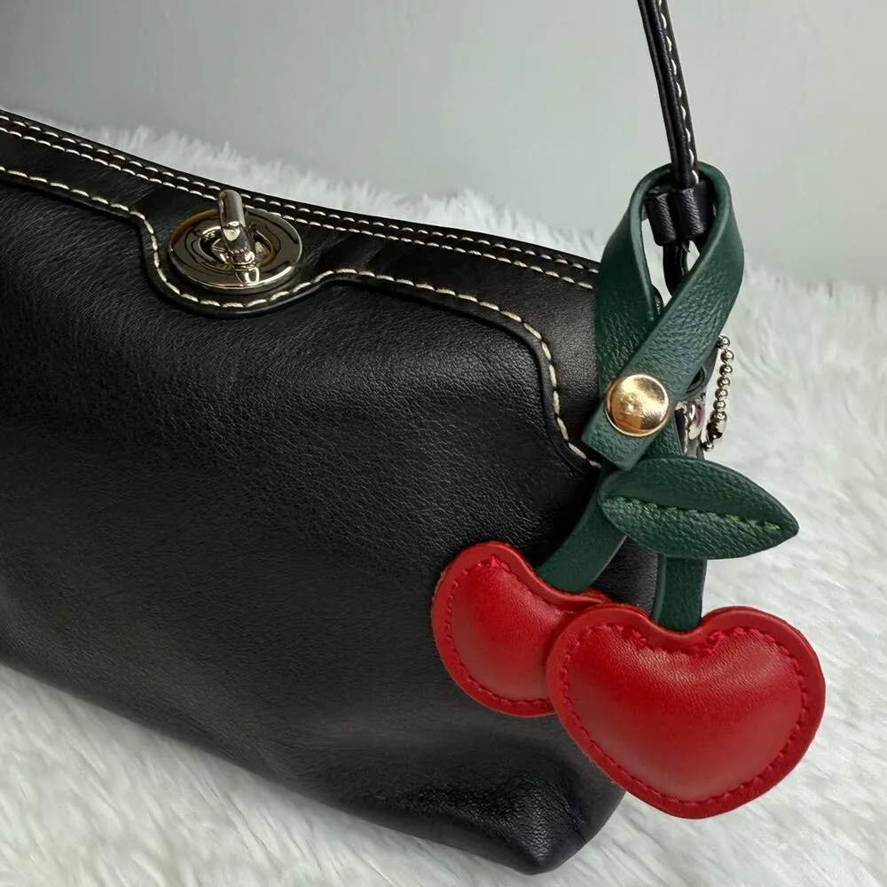 Fashion Cherry Heart Bag Charm Bag Jewelry Red - Image 3