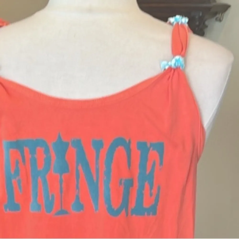 Fringe Comfort Colors Beach Melon Orange Tank Top - Image 3