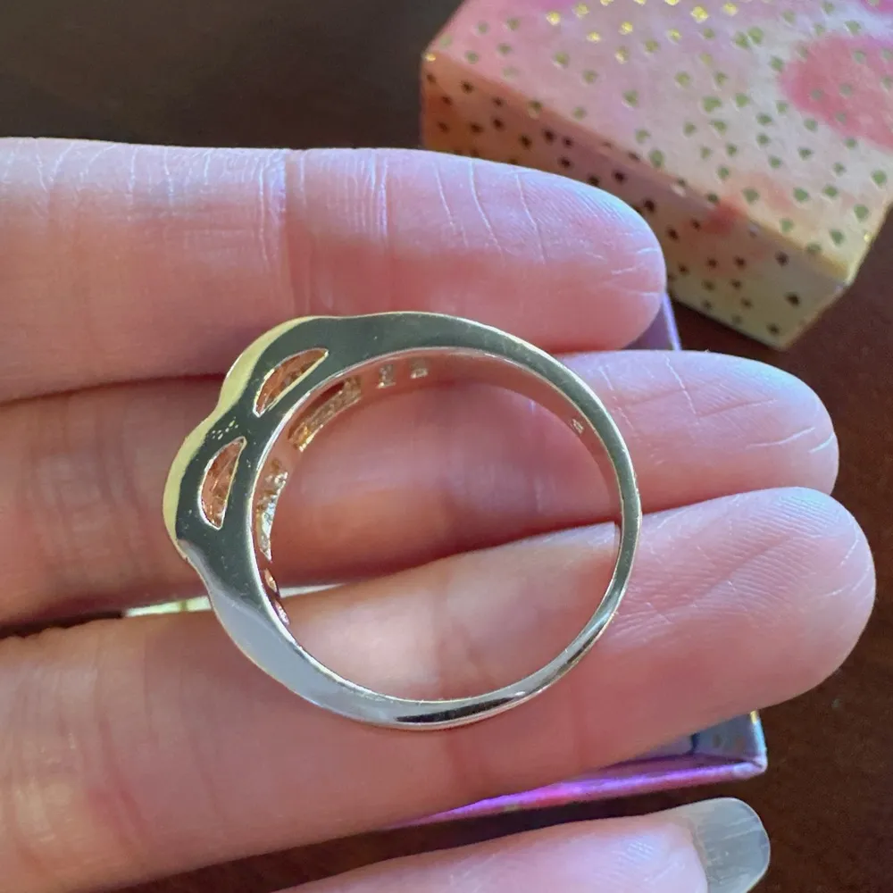 Emma Madison 18kt gold over sterling silver crystal diamonds embedded Ring Sz 9 - Image 9