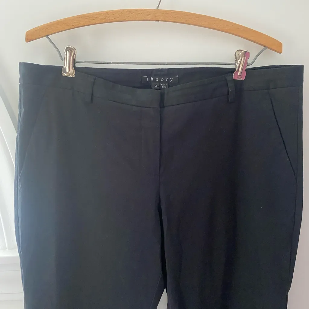 Theory Straight Leg Pant Women's 12 Black Dress Pants Office Career Classic - Image 4