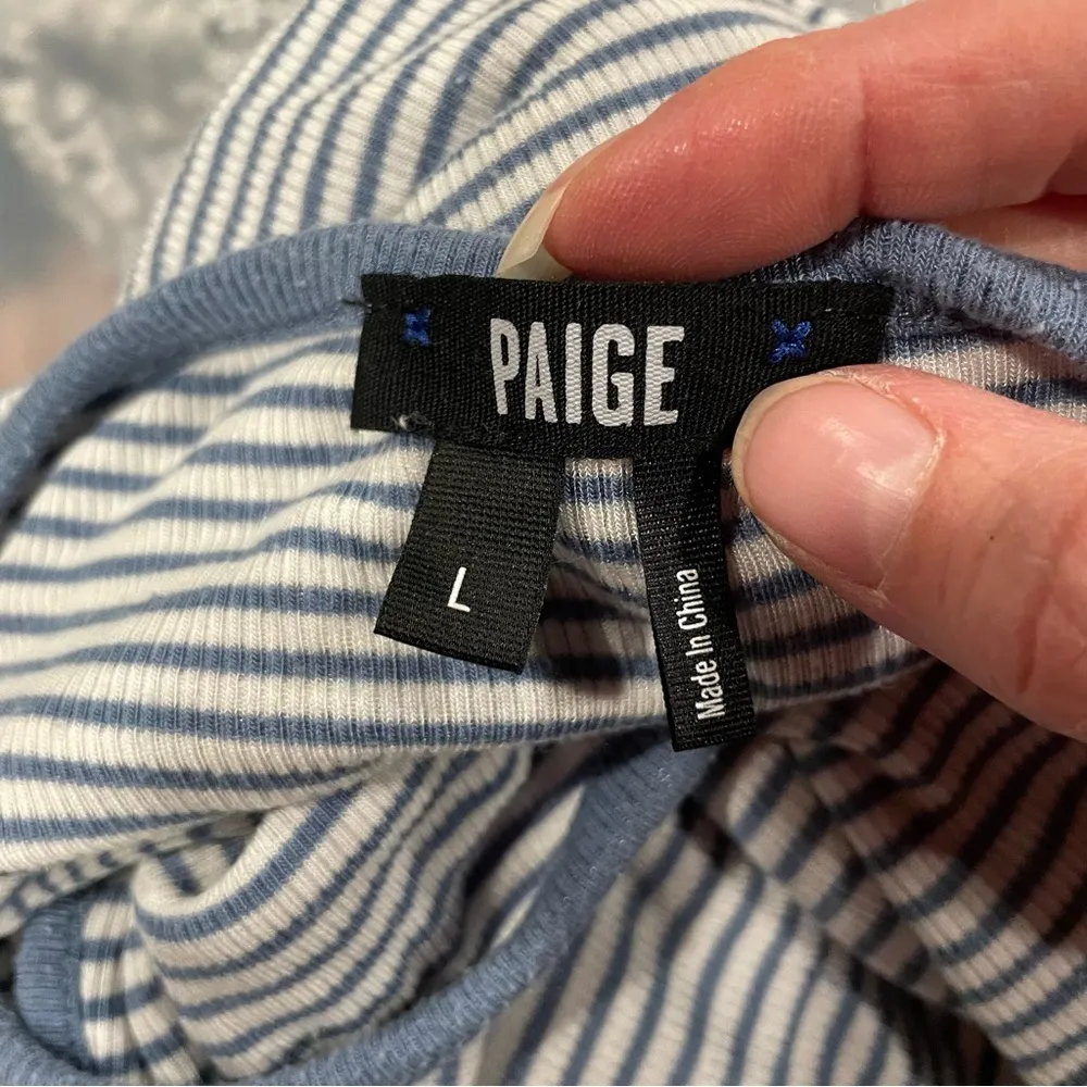 Paige soft flowy blue white striped midi tank dress quiet luxury preppy summer - Image 3