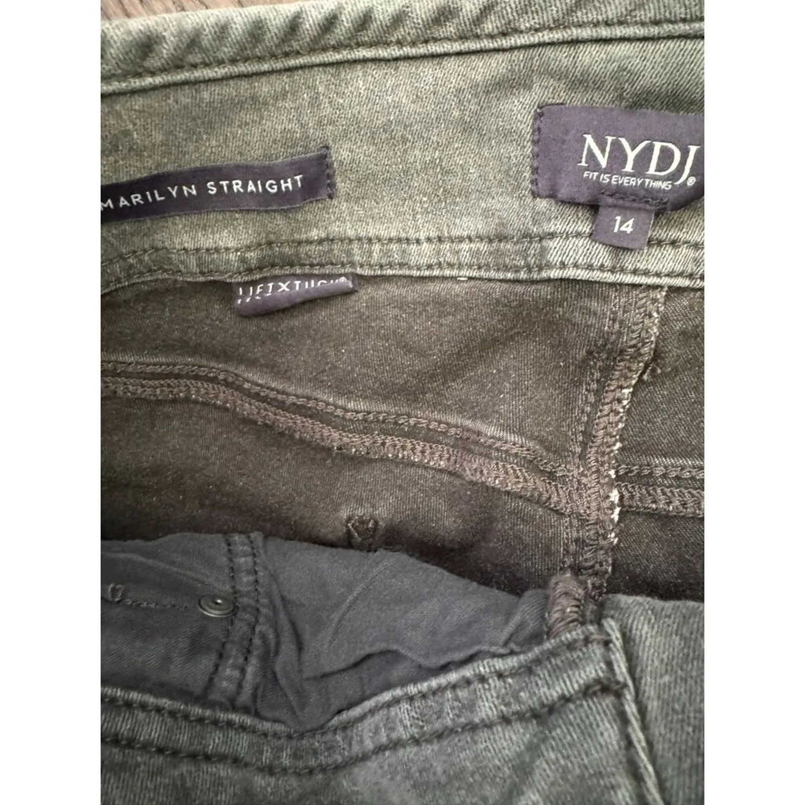 NYDJ Marilyn Straight Smokey Mountain Lift Tuck Size 14 - Image 5