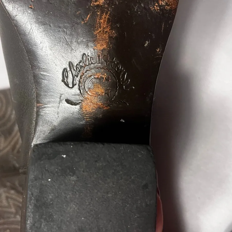 Charlie 1 Horse womens artisan handcrafted leather cowgirl boots 9B dark brown - Image 8