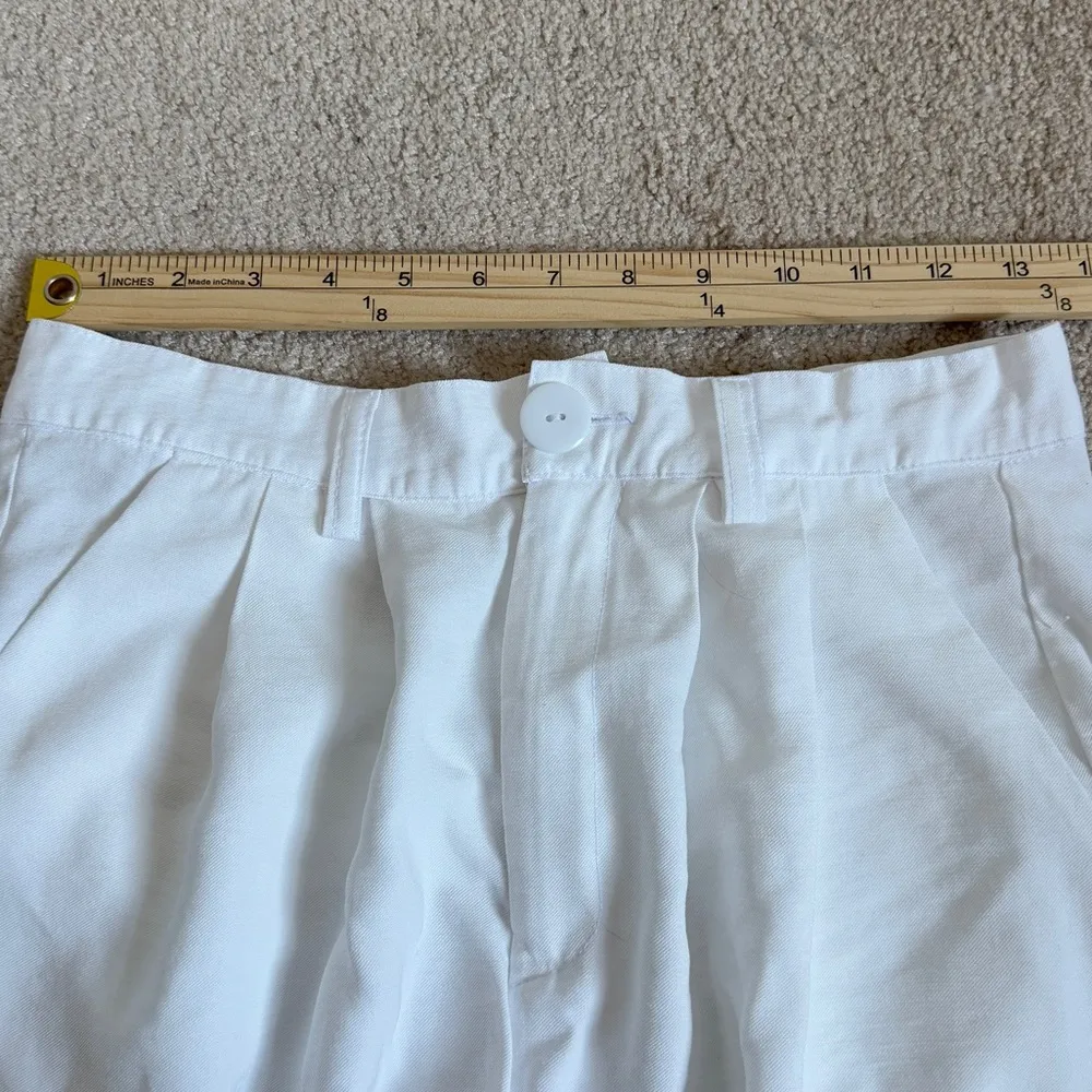 NONchalant Label Fabi Pant High Waisted Wide Leg Pleated Size Medium Trousers White - Image 11