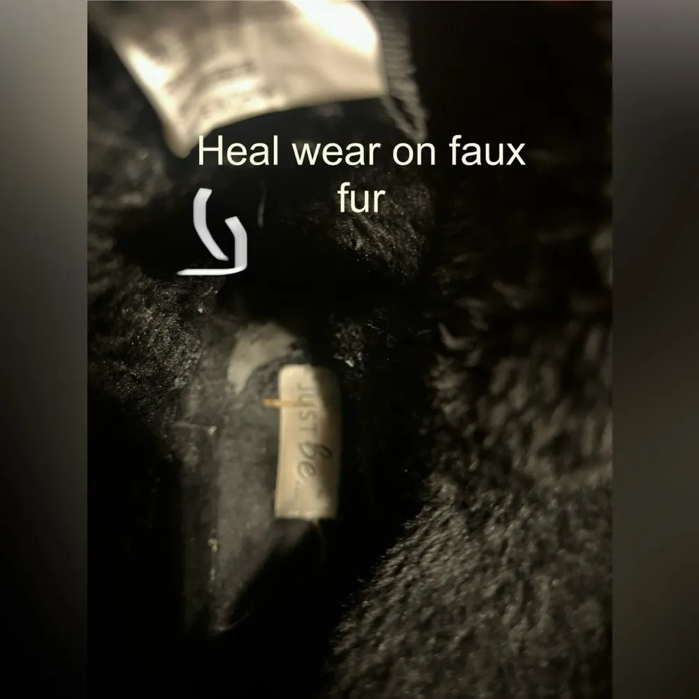 JUST BE black faux fur lined boots sz 9 - Image 5