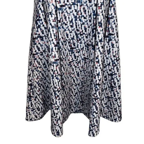 WHITE HOUSE BLACK MARKET Fit & Flare Abstract‎ Multicolor Scuba Dress EUC Size 8 - Image 8