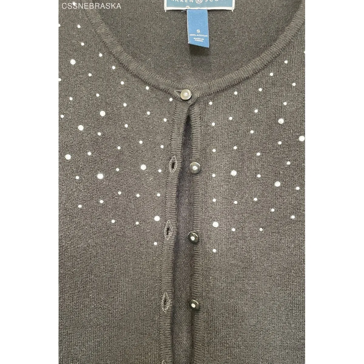 Karen Scott Black luxsoft button Up Black cardigan - Size S - Image 9