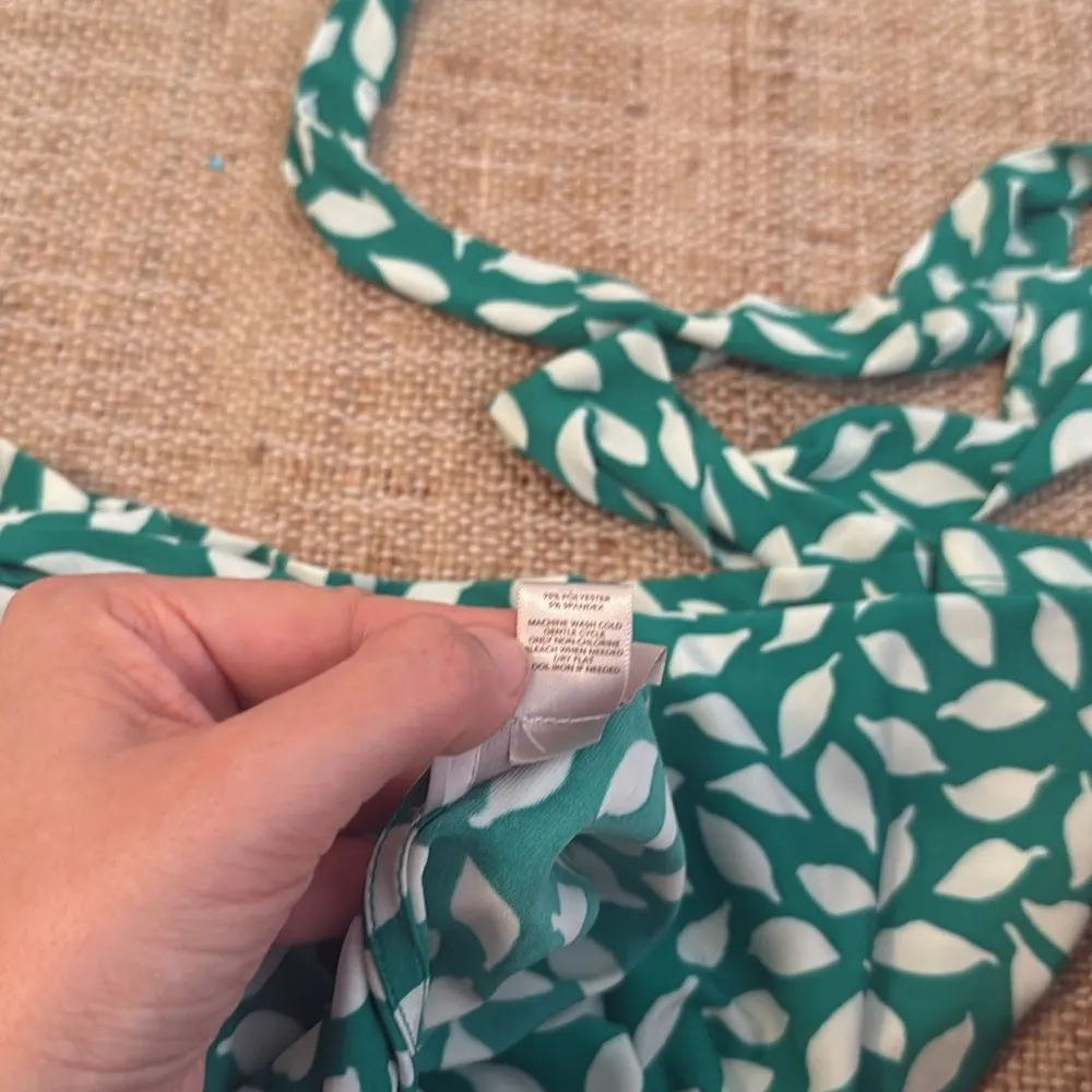 Ann Taylor LOFT dress jersey green leaves white Small - Image 6