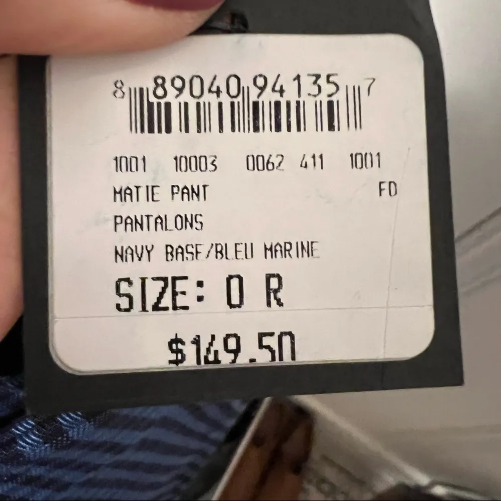 Club Monaco Patterned Blue Black Matie Ankle Cropped Work Pants Size 0 NWT - Image 10