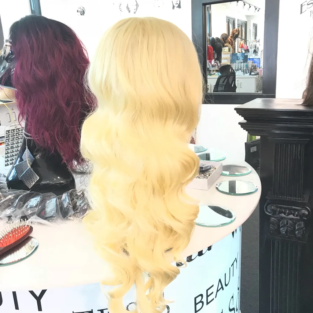 Long Platinum Blonde Lacefront Wig 2020 Waves - Image 8