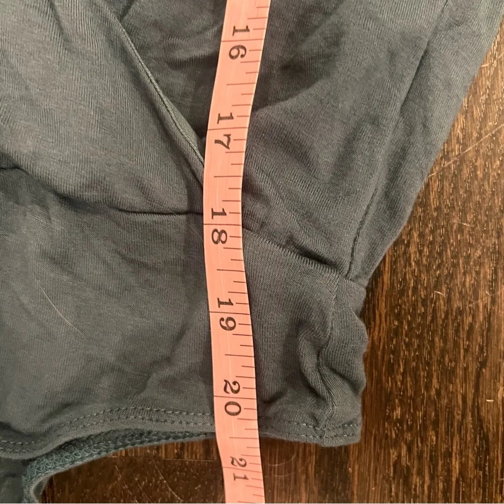 Lulus  Dusty Teal Wrap Bodysuit Size Small - Image 4